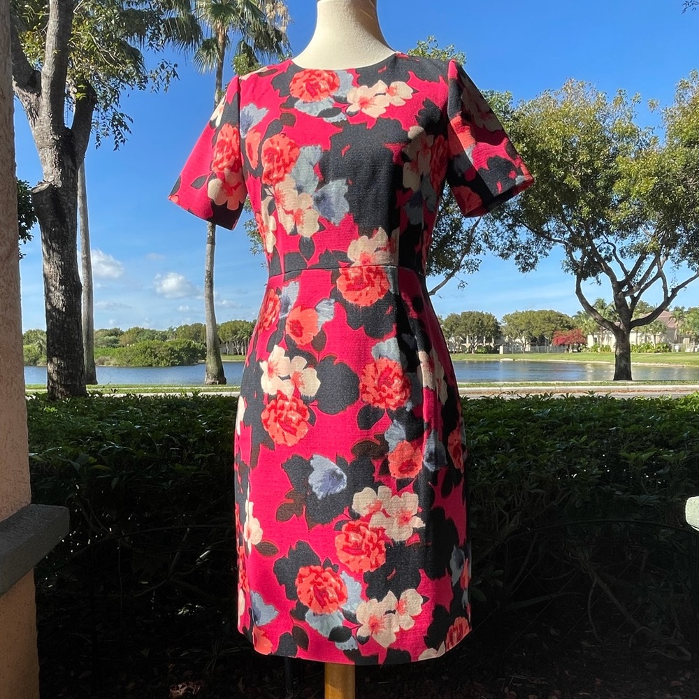 🆕 J CREW Hot Pink Floral Print Dress